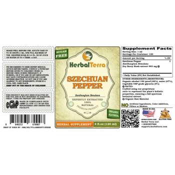 Szechuan Pepper (Zanthoxylum Simulans) Tincture, Organic Dried Berry Husk Liquid Extract