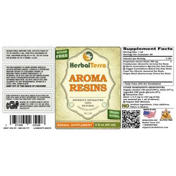 Aroma Resins Herbal Formula, Certified Organic and Wild harvested Opopanax, Copal, Frankincense, Myrrh Gum and Dragons Blood Liquid Extract