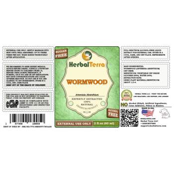 Wormwood (Artemisia Absinthium) Tincture, Organic Dried Herb Liquid Extract