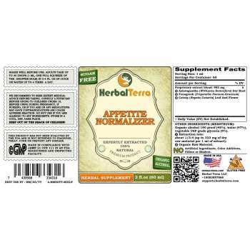 Appetite Normalizer Herbal Formula, Certified Organic Ashwagandha Root, Fenugreek Fruit, Catnip Leaf And Flower Liquid Extract