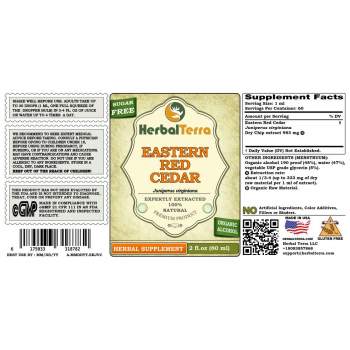 Eastern Red Cedar (Juniperus virginiana) Tincture, Dried Chips Liquid Extract