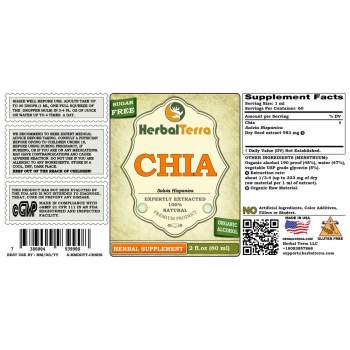 Chia (Salvia Hispanica) Tincture, Organic Dried Seed Liquid Extract