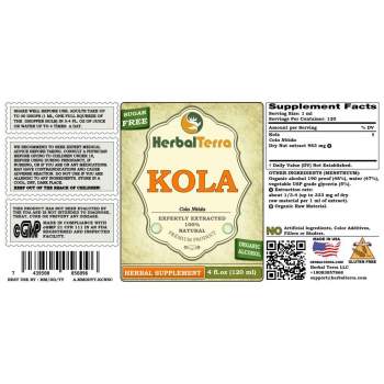 Kola (Cola Nitida) Tincture, Dry Nut Liquid Extract