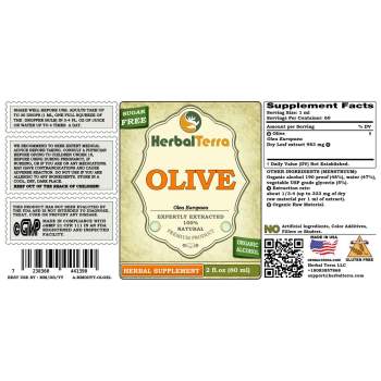 Olive (Olea Europaea) Tincture, Organic Dried Leaves Liquid Extract