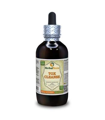 Tox Cleanse Herbal Formula, Flax Seed, Psyllium Husk, Dandelion Root Powder, Burdock Root Powder, Fenugreek Seed Powder Liquid Extract