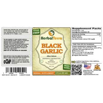Black Garlic (Allium Sativum) Tincture, Organic Dried Powder Liquid Extract