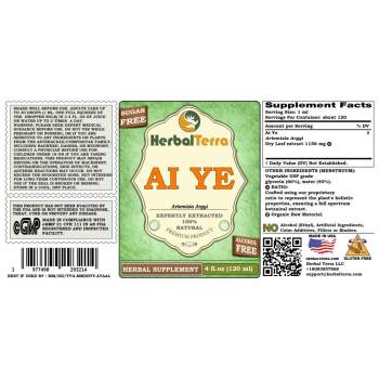 Ai Ye, Mugwort (Artemisia Vulgaris) Tincture, Dried Leaf Liquid Extract