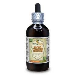 Blood Pressure Mixture Herbal Formula, Certified Organic Hawthorn Berry, Motherwort Herb, Marshmallow Leaf, Flax Seed Liquid Extract