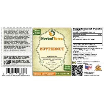 Butternut (Juglans cinerea) Tincture, Dried Inner Bark Liquid Extract