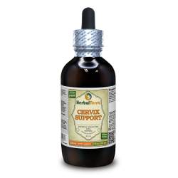 Cervix Support Herbal Formula, Certified Organic and Wildcrafted Green Tea Leaf, Turmeric Rhizome Liquid Extract