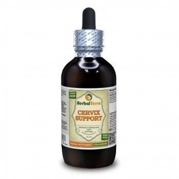 Cervix Support Herbal Formula, Certified Organic and Wildcrafted Green Tea Leaf, Turmeric Rhizome Liquid Extract