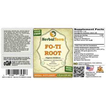 Fo-Ti Root (Polygonum Multiflorum) Tincture, Dried Roots Liquid Extract