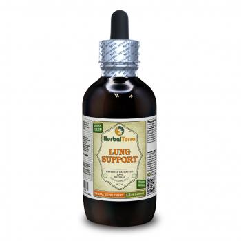Lung Support Herbal Formula, Certified Organic and Wildcrafted Elecampane Root, Horehound Herb, Ginger Root, Pleurisy Root Liquid Extract