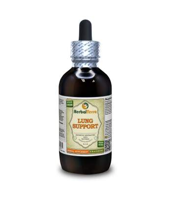 Lung Support Herbal Formula, and Wildcrafted Elecampane Root, Horehound Herb, Ginger Root, Pleurisy Root Liquid Extract
