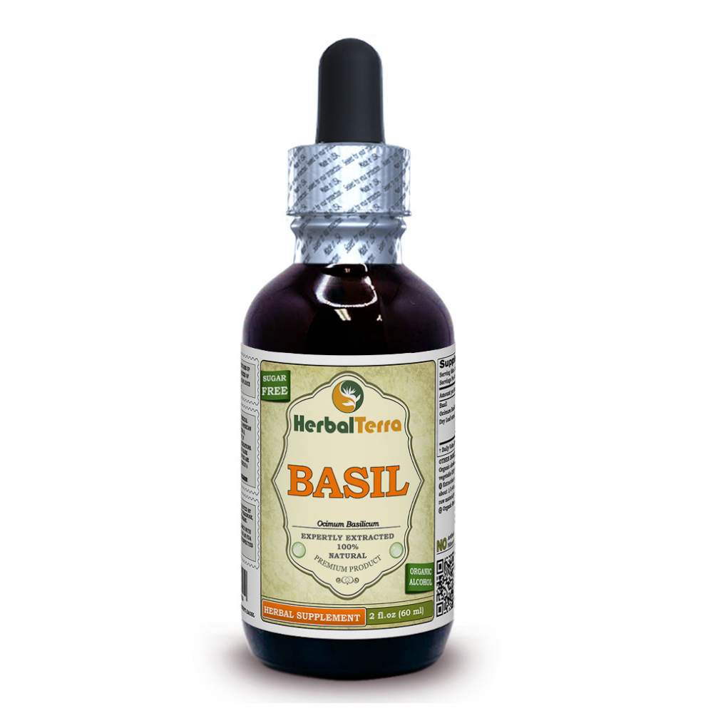 Basil Ocimum Basilicum Tincture Dried Leaves Liquid Extract