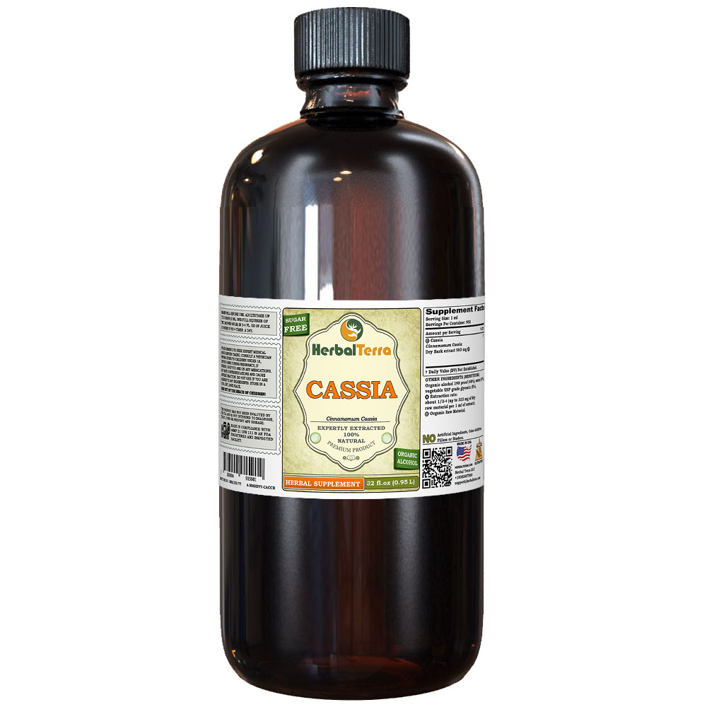 Cassia (Cinnamomum Cassia) Tincture, Organic Dried Bark Liquid Extract