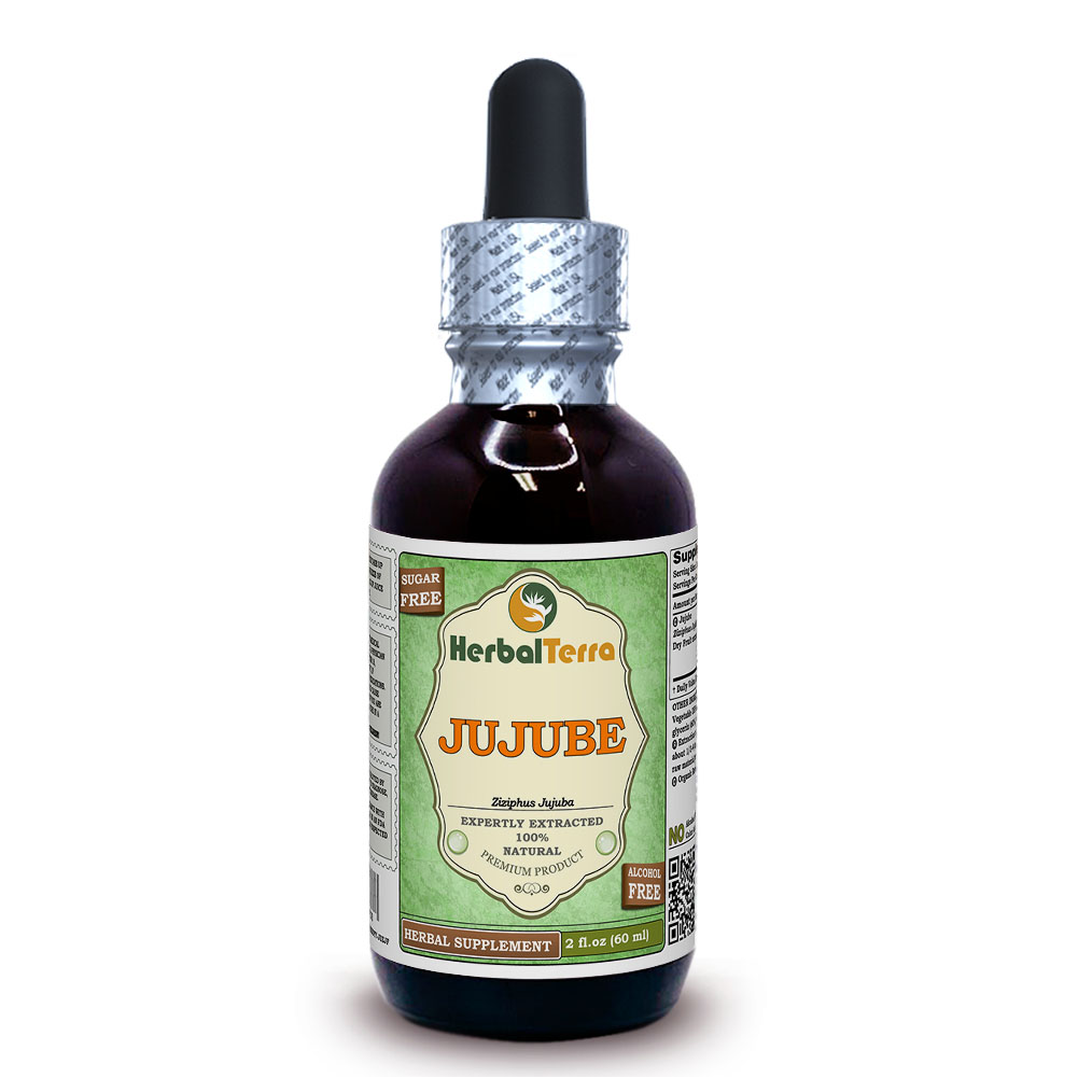 Jujube (Ziziphus Jujuba) Tincture, Certified Organic Dried Fruit Liquid Extract