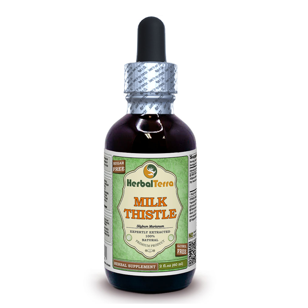 Milk Thistle (Silybum Marianum) Tincture, Organic Dried Seed Liquid Extract