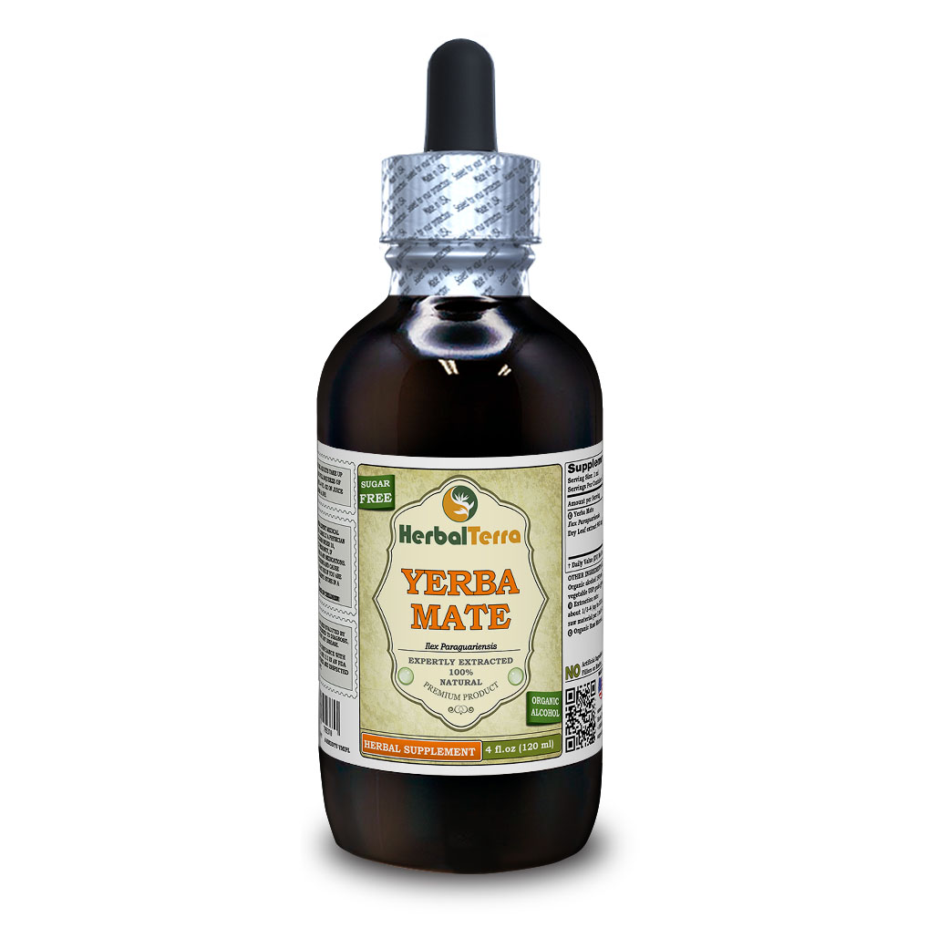 Yerba Mate (Ilex Paraguariensis) Tincture, Organic Dried Leaf Liquid Extract