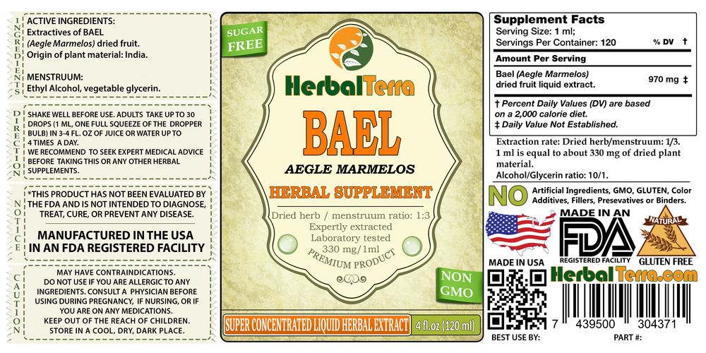 Bael, Mountain Knotgrass (Aegle Marmelos) Dried Fruit Liquid Extract
