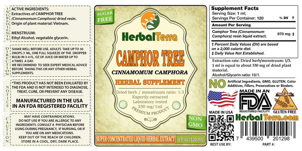 Camphor Tree, Zi Hua Di Ding (Cinnamomum Camphora) Dried Resin Liquid Extract