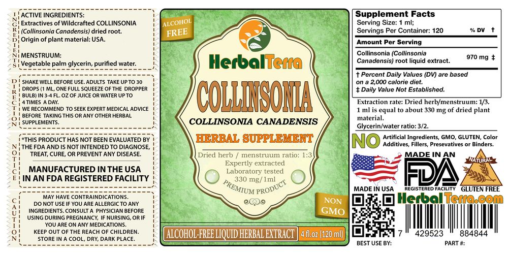 Collinsonia Collinsonia Canadensis Tincture Dried Root Liquid 