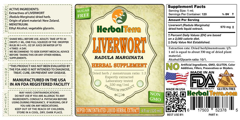 Liverwort (Radula Marginata) Dried herb Liquid Extract